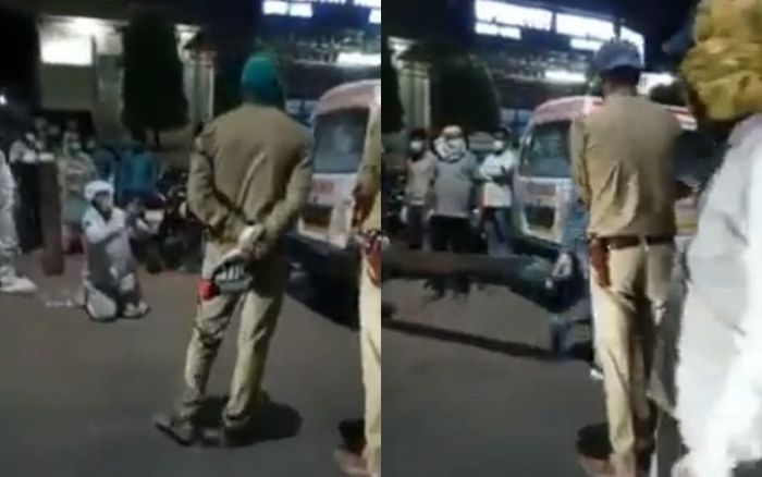 Cảnh sát lấy bình oxy của bà mẹ mắc Covid-19 cập kề cửa tử cho 'nhân vật VIP', con trai quỳ gối van xin