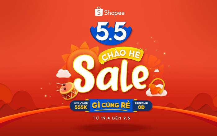 Shopee 5.5 Sale Chào Hè: canh giờ săn sale hàng đỉnh giá hời còn kèm ưu đãi