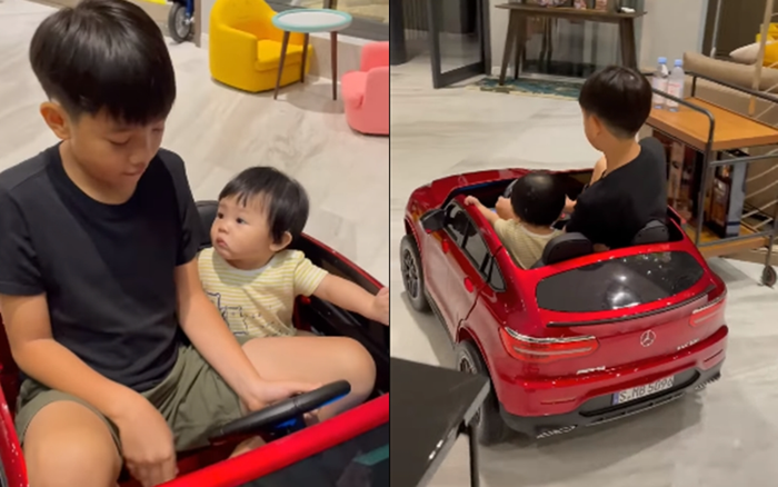 Đàm Thu Trang chia sẻ clip Subeo - Suchin chơi đùa, Cường Đô La 'than thở': 'Quậy banh cái nhà'