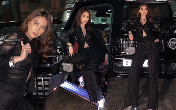 Ngọc Trinh đẹp như gái Tây với những khung hình mờ ảo trong set đồ all black tôn dáng