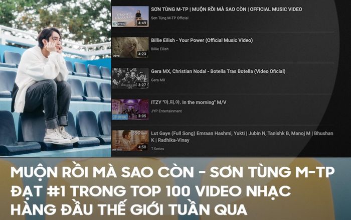 'Muộn rồi mà sao còn' đứng đầu top 100 MV hàng đầu thế giới, vượt mặt loạt tên tuổi đình đám