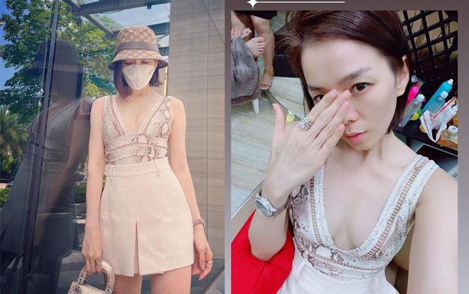 Lệ Quyên diện áo xẻ sâu không nội y, Lâm Bảo Châu ngay lập tức vào thả tim lia lịa