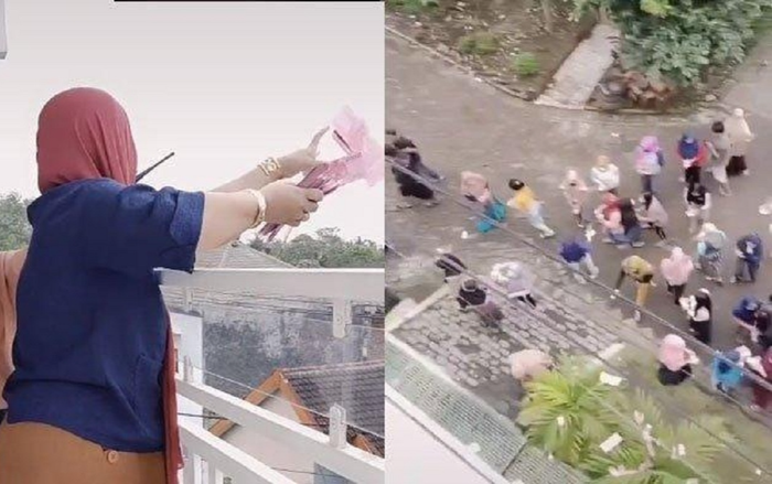 Người phụ nữ rải tiền triệu từ ban công xuống để nhân viên nhặt, nguyên nhân phía sau gây tranh cãi