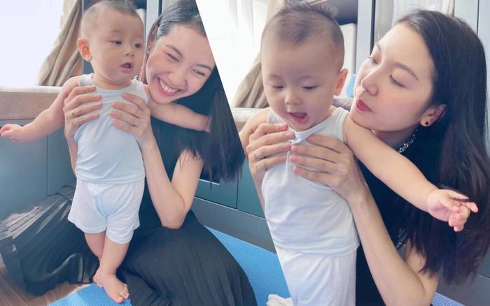 Á hậu Thúy Vân up hình cậu con trai bụ bẫm, cư dân mạng hối thúc mau sinh thêm bé thứ hai