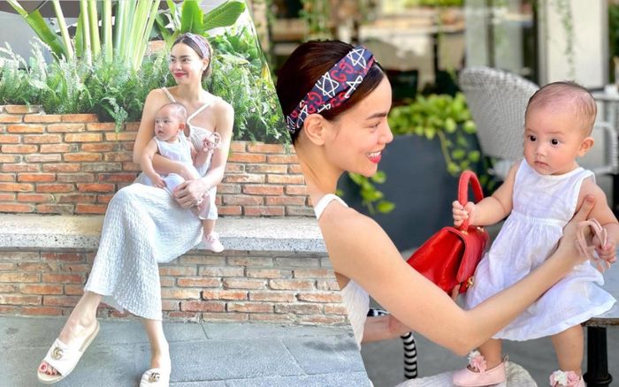 Lisa 'mượn' túi xách hiệu, diện váy đôi đi bát phố cùng mẹ Hà Hồ