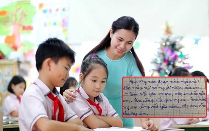 Bài văn vỏn vẹn 5 câu của cô bé lớp 2 khiến dân mạng cười ngất, đọc nội dung mới thấy 'lươn lẹo' làm sao!