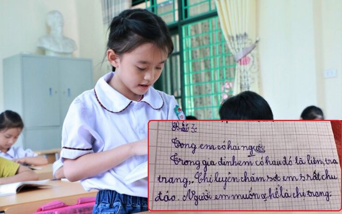 Cô bé tiểu học viết văn khen chị gái chăm sóc mình chu đáo, câu chốt lại 'bẻ lái' không ai ngờ tới