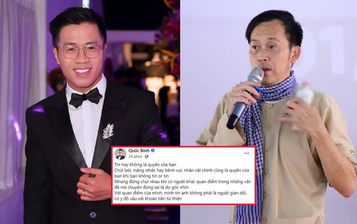 Sau ồn ào với Phương Hằng, MC Quốc Bình lên tiếng bảo vệ Hoài Linh: Tôi tin anh không phải người gian dối