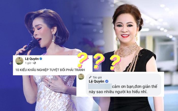 Lệ Quyên chia sẻ '10 kiểu khẩu nghiệp cần tránh', gây chú ý nhất là bình luận 'đá đểu' bà Phương Hằng?