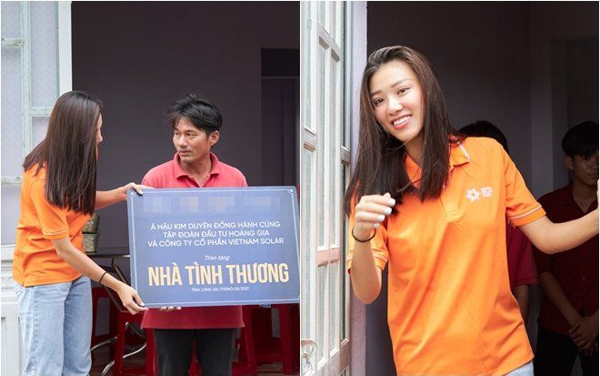 Á hậu Kim Duyên ra sức hướng về giáo dục, ăn mặc giản dị trao nhà tình thương cho học sinh nghèo vượt khó