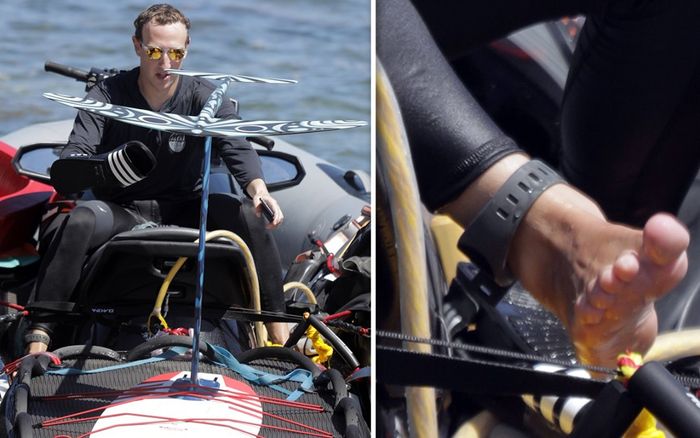 Lộ ảnh Mark Zuckerberg đi lướt sóng nhưng thứ ông chủ Facebook đeo mới được chú ý nhất