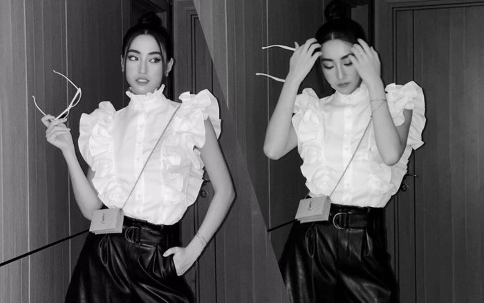 Hoa hậu Lương Thùy Linh đẹp xuất sắc với gam màu kinh điển của thời trang