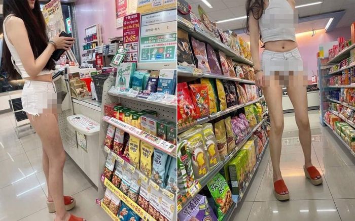 Đi dạo trong siêu thị, cô gái diện đồ 'lộ trên khoét dưới' khiến người xung quanh nóng mắt