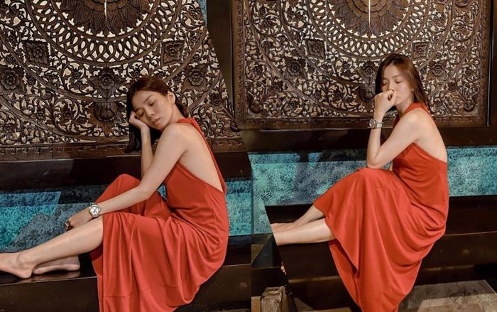 Lệ Quyên mặt mộc, diện váy khoe lưng trần không chỉnh ảnh vẫn nõn nà hút mắt