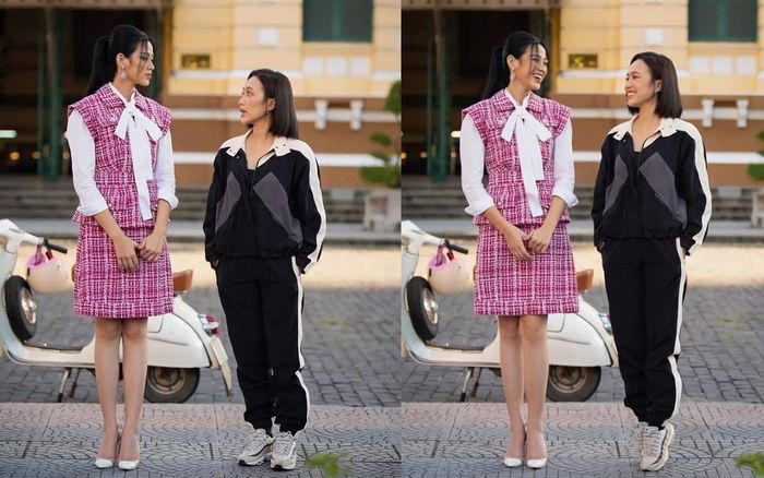 Diệu Nhi tung chiêu 'hack' dáng khi đứng cạnh Hoa hậu Đỗ Thị Hà, fan phì cười