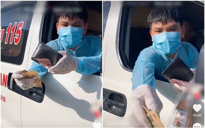 Thấy xe cấp cứu chạy đến, chủ quán bánh mỳ giật mình nhưng sau đó lại có hành động khiến tất cả ấm lòng