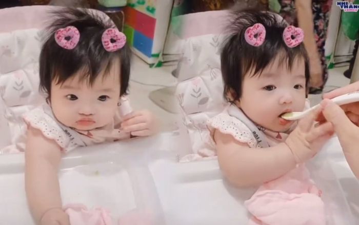 Winnie nhà Đông Nhi lần đầu ăn dặm, fan thích thú vì giống y chang Leon của Hà Hồ