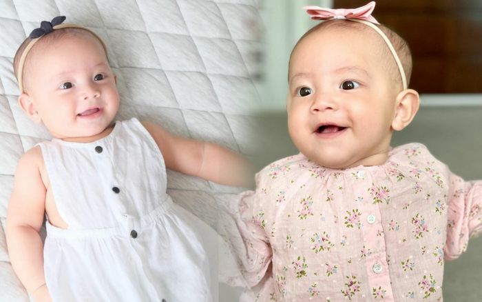 Tóc chưa mọc, Lisa đã được mẹ Hà Hồ làm điệu hết nấc với đủ loại cài đầu, kẹp nơ