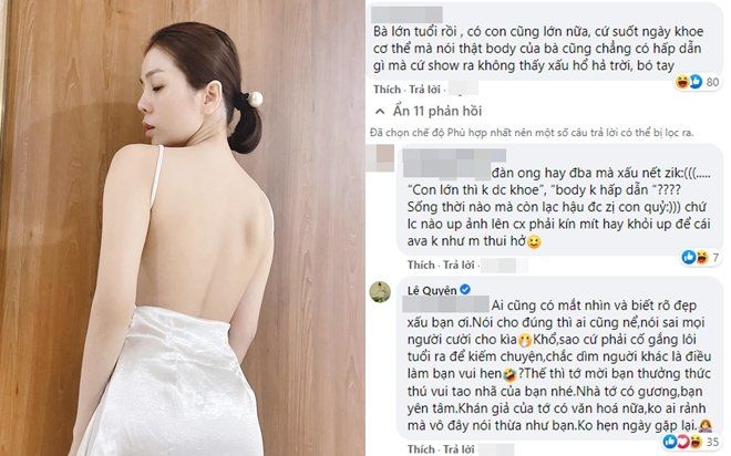 Bị fan soi xét lớn tuổi vẫn khoe body, Lệ Quyên đáp trả: 'Ai cũng có mắt nhìn và biết rõ đẹp xấu bạn ơi'