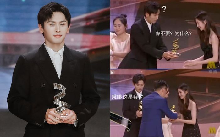 Trương Triết Hạn lên hotsearch vì hành động đáng yêu: Nhường cúp của mình cho bạn diễn nữ