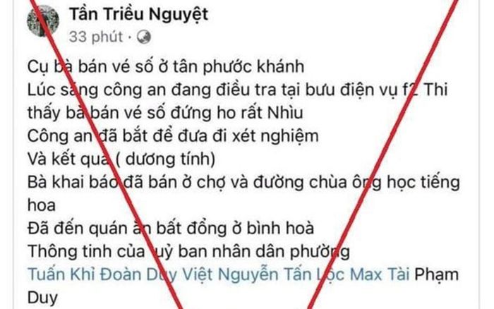 Triệu tập nữ sinh sinh năm 2004 đăng thông tin cụ bà bán vé số mắc Covid-19