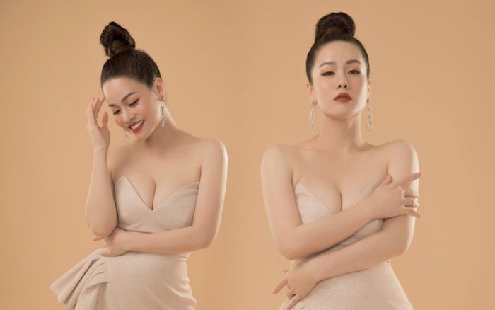 Nhật Kim Anh mặc váy cúp ngực khoe cặp 'bồng đảo' đầy nóng bỏng khiến dân tình 'xịt máu mũi'