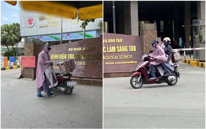 Giữa thời tiết 40 độ, người chồng mặc áo mưa dày cộm đến bệnh viện đón vợ, lí do đằng sau gây bất ngờ