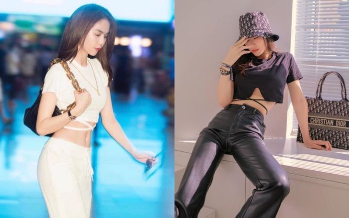 Vòng eo bé xíu, Ngọc Trinh, Đông Nhi mê kiểu áo croptop đan dây khó nhằn, sơ sẩy là ra thảm họa