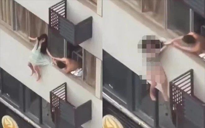 Cô gái mặc váy ngủ rơi từ tầng 4 xuống đất vì cãi nhau với bạn trai, hiện trường khiến dân mạng xót xa