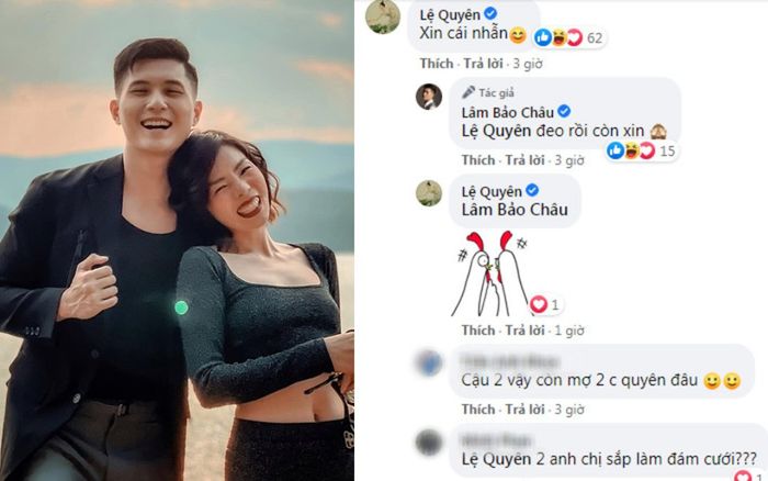 Lệ Quyên 'đòi nhẫn' Lâm Bảo Châu, netizen liền hỏi 'anh chị sắp đám cưới à?'