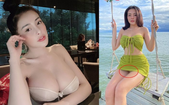 Ngân 98 mặc váy ngắn cũn cỡn 'thả dáng' bên xích đu, hớ hênh để lộ 'điểm vàng nhạy cảm'