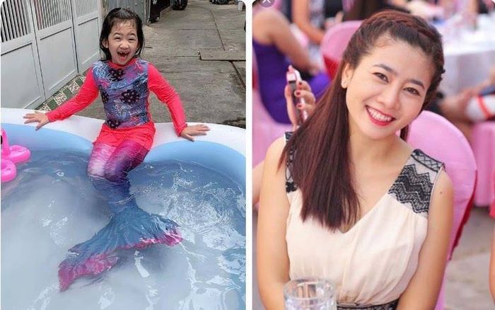 Con gái diễn viên Mai Phương hóa nàng tiên cá bơi cùng bảo mẫu, càng lớn càng giống mẹ