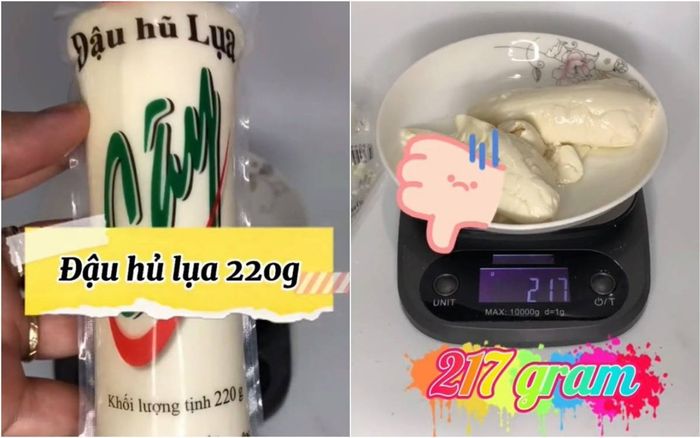 Làm clip chê cửa hàng bán đậu hũ lụa 220g về cắt ra cân lên được 217g, thanh niên khiến hội chị em té xỉu