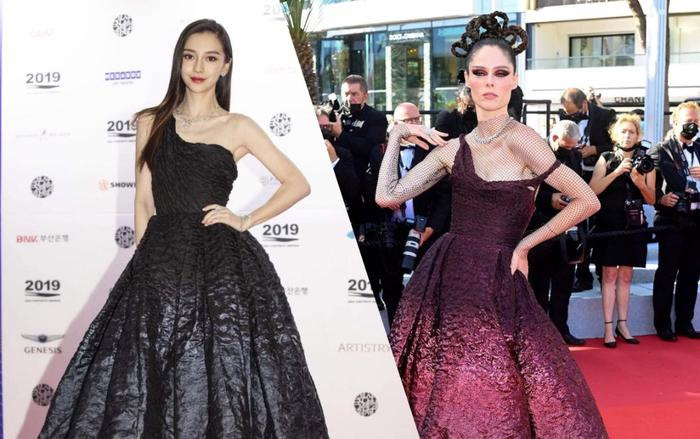 Cùng một kiểu váy kén dáng, Angelababy và siêu mẫu Coco Rocha ai mặc đẹp hơn?