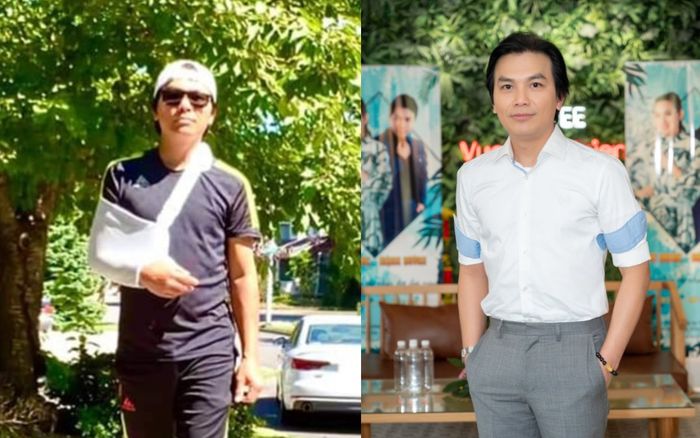 Ca sĩ Mạnh Quỳnh gây hoang mang khi xuất hiện với cánh tay băng bó, khán giả sốt ruột lo lắng