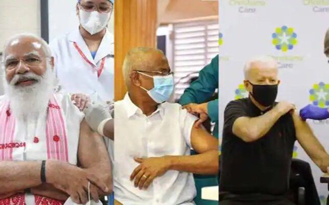 Hình ảnh các nhà lãnh đạo thế giới tiêm vaccine Covid-19