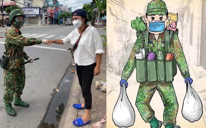 Nghệ sĩ Việt đồng loạt chia sẻ hình ảnh chú bộ đội đi tiếp tế lương thực: Cảm ơn những chiến sĩ thầm lặng