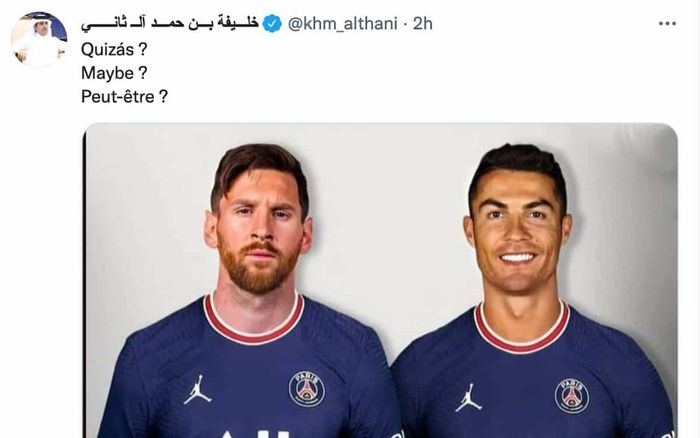 Hoàng thân Qatar bất ngờ hé lộ hình ảnh Ronaldo khoác áo PSG