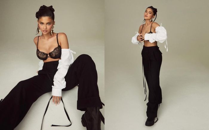 Mang thai lần 2, Kylie Jenner tạo dáng 'căng đét' trên bìa tạp chí Elle