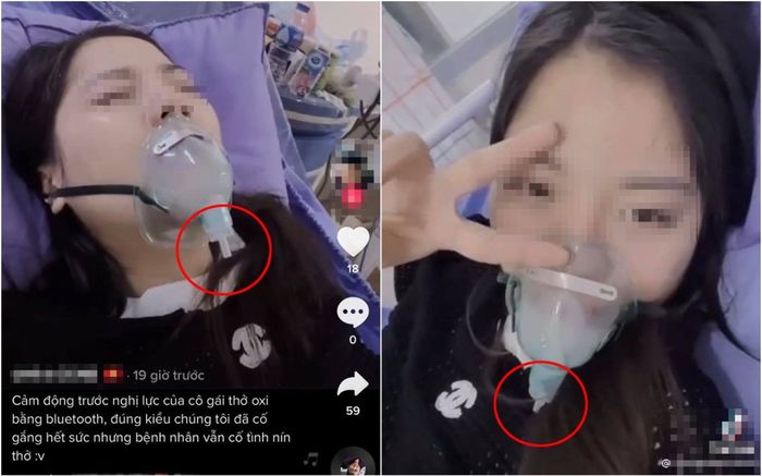 Đăng clip vật vã nằm trên giường bệnh, cô gái bị dân mạng tố sống ảo: 'Thở oxy bằng Bluetooth à?'