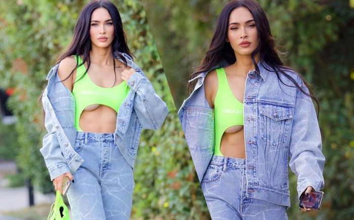Megan Fox mặc bodysuit lộ 'cặp tuyết lê' kì quặc khi đi siêu thị