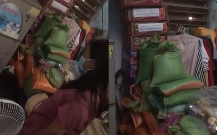 Nhà chất hơn chục bao gạo, thùng mì, bà thím vẫn gọi xin hỗ trợ, thái độ của cán bộ xã được khen hết lời