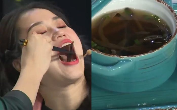 Trước Angela Phương Trinh, Lâm Vỹ Dạ từng ăn ngấu nghiến 'tô canh Địa long', còn nức nở khen ngon