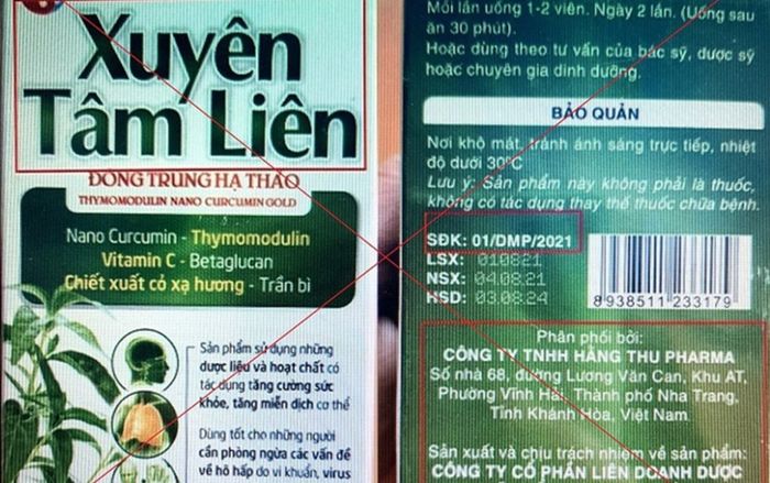 Cảnh báo sản phẩm Xuyên Tâm Liên được quảng cáo 'thần dược hỗ trợ điều trị, phòng chống Covid-19' là giả