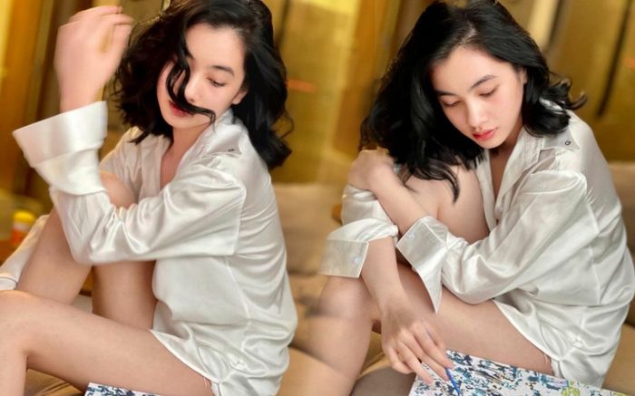 Cẩm Đan diện áo hững hờ khoe chân thon, fan tò mò: 'Có mặc quần không chị ơi'?