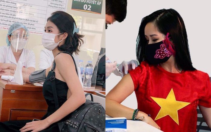 Sao Việt đi tiêm vaccine Covid: Người kín mít, người áo dây gợi cảm
