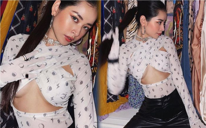 Chi Pu cực bốc trong kiểu áo đắp chéo khoe khéo đôi 'gò bồng đảo' tràn viền