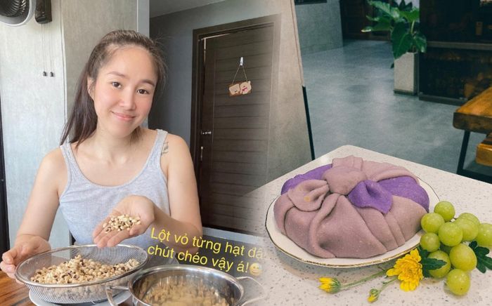 Lê Phương làm xôi đậu xanh tạo thành gói quà cực xinh khiến fan trầm trồ khen ngợi