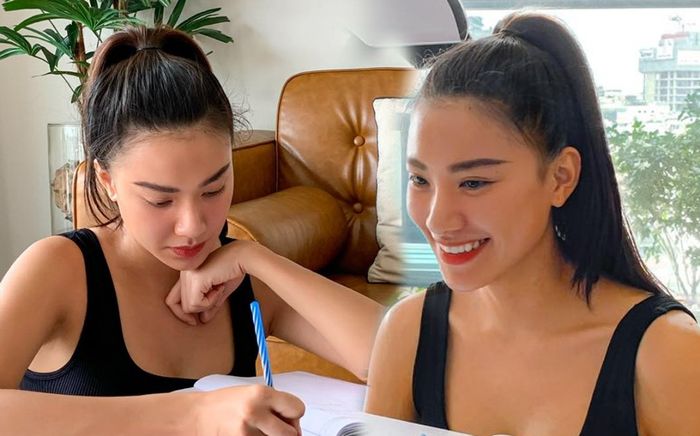 Sau lộ bảng điểm kém, Á hậu Kim Duyên học tập chăm chỉ lấy lại lòng tin của người hâm mộ