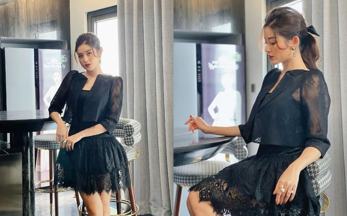 Mặc váy ren đen đẹp quyến rũ như Á hậu Huyền My